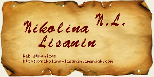 Nikolina Lišanin vizit kartica